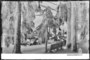 Erzgebirge, Blick auf Altenberg mit Schnee