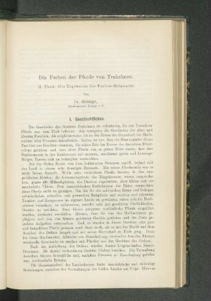 Die Farben der Pferde von Trakehnen