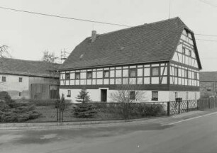Milkel, Gehöft Nummer 40 : Milkel (Kreis Bautzen), Gehöft, Nummer 40, Wohnhaus, um 1850, Straßenansicht der Eingangsseite