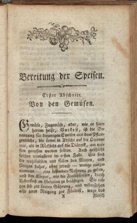 Bereitung der Speisen.