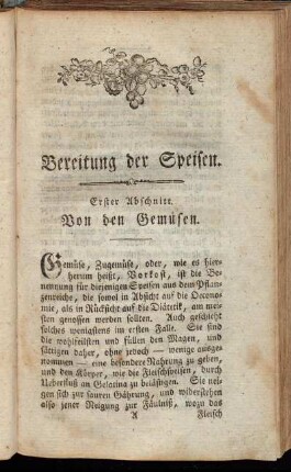 Bereitung der Speisen.
