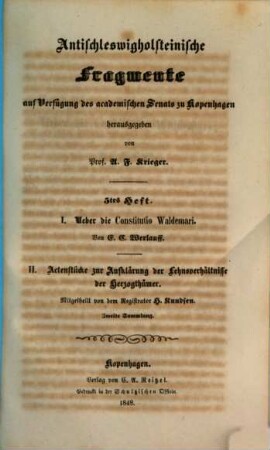 Antischleswigholsteinische Fragmente, 5. 1848