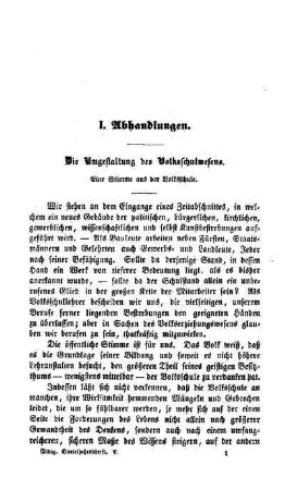 Die Umgestaltung des Volksschulwesens