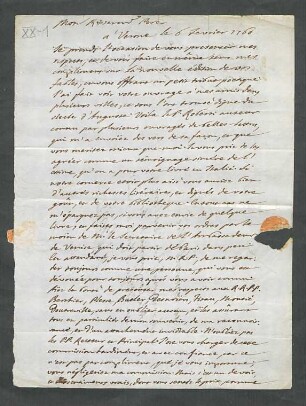 [Brief von Saverio Bettinelli an François-Joseph Terrasse Desbillons]