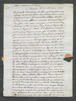 [Brief von Saverio Bettinelli an François-Joseph Terrasse Desbillons]
