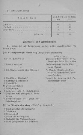 Lehrmittel und Sammlungen