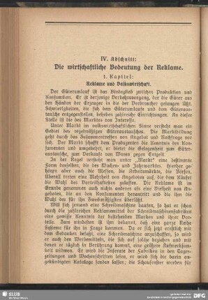 4. Abschnitt. Die wirtschaftliche Bedeutung der Reklame