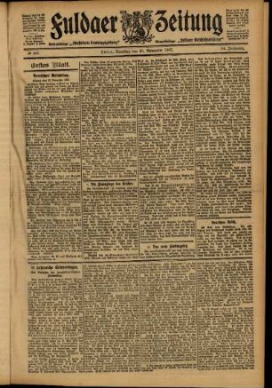 Erste Ausgabe vom Samstag, den 23. November 1907.