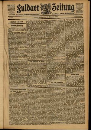 Erste Ausgabe vom Samstag, den 23. November 1907.
