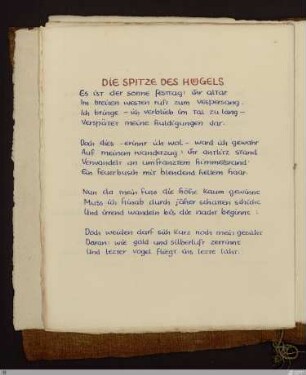 Die Spitze des Hügels : [SW XV: h1]; [SW XV, S. 21/133]