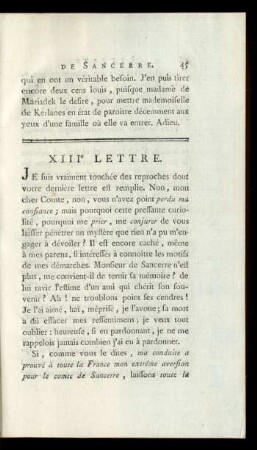 XIIIe Lettre.