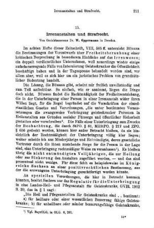 211-219, Irrenanstalten und Strafrecht