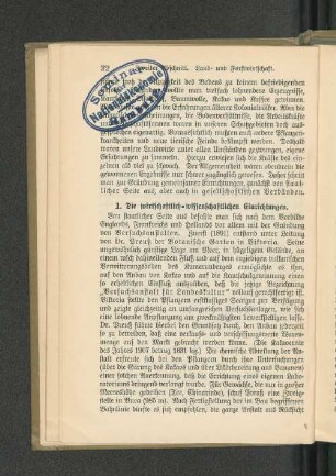 1. Die wirtschaftlich-wissenschaftlichen Einrichtungen.