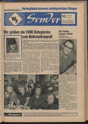 Betriebszeitung 'WF-Sender', Nr.12/1969 (21. März 1969)