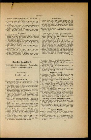 Zweiter Haupttheil. Philosophie. Rechtsphilosophie. Staatswissenschaften. Hülfswissenschaften.