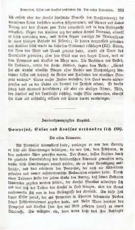 Zweiundzwanzigstes Kapitel. Pompejus, Cäsar und Krassus verbünden sich (60)