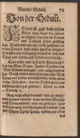 Von der Gedult.