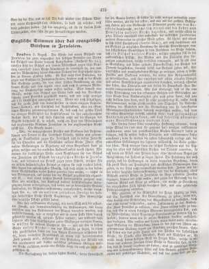 475-476 Englische Stimmen über das evangelische Bisthum in Jerusalem