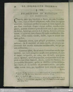 §. VII. Phlogiston In Metallis Esse Demonstrans