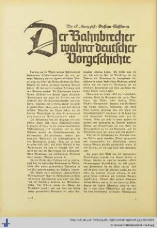Gustav Kosinna. Der Bahnbrecher wahrer deutscher Vorgeschichte.
