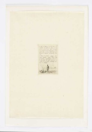 Mann mit Hausrat vor Trümmern stehend, Blatt 8 der Folge "Marins de la Dèfense"