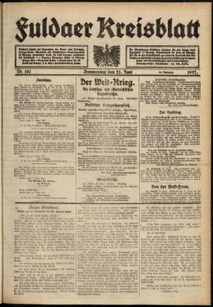 Ausgabe vom Donnerstag, den 21. Juni 1917.