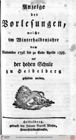 Wintersemester 1796/1797