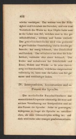 IV. Interpunktion, Accentuation und - Pausen der Sprache