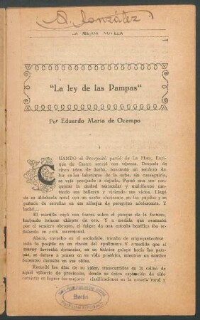 "La ley de las Pampas"