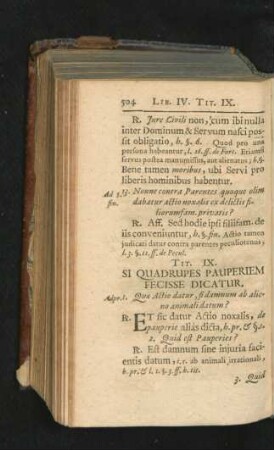 Tit. IX. Si Quadrupes Pauperiem Fecisse Dicatur.
