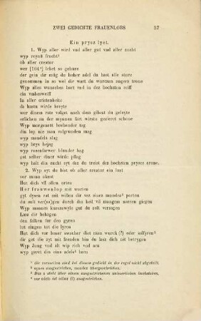 Zwei Gedichte Frauenlob's, herausg. von Th. Hampe : [Aus: Zeitschrift f. deutsches Altertum 1894 Heft 1 S. 55 - 58