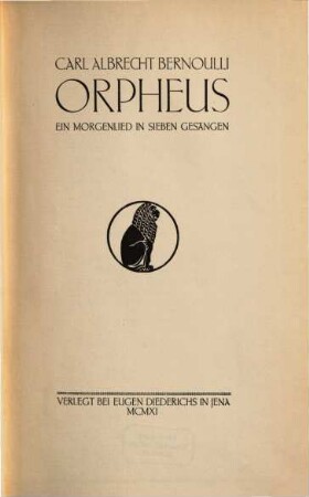 Orpheus : ein Morgenlied in sieben Gesängen