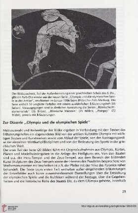 29: Zur Diaserie "Olympia und die olympischen Spiele"