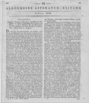 Michelet, K. L.: Die Ethik des Aristoteles in ihrem Verhältnisse zum System der Moral. Berlin: Duncker & Humblot 1827