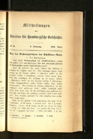Aus den Rechnungsbüchern des Schiffbauer-Amts.