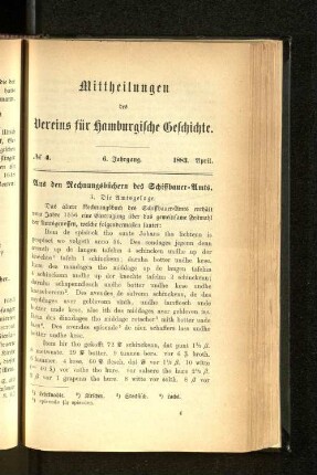 Aus den Rechnungsbüchern des Schiffbauer-Amts.