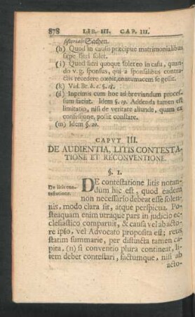 Caput III. De Audientia, Litis Contestatione Et Reconventione