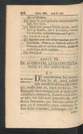 Caput III. De Audientia, Litis Contestatione Et Reconventione