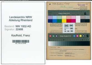 Entnazifizierung Franz Kaufhold, geb. 04.10.1900 (Kassierer)