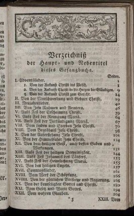 Verzeichniß der Haupt- und Nebentitel.