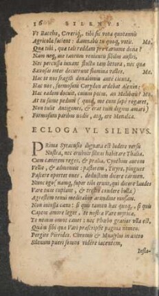 Ecloga VI. Silenus.