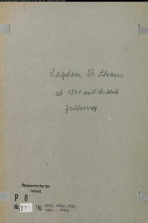 Zivilstandsregister der Juden für den Ort Legden mit Asbeck (G 1822, 1824, 1833, 1835, 1837, 1839-1847; H 1833, 1835, 1840-1847; T 1822, 1824, 1833, 1835, 1840-1847) (Gemeinde: Legden, Kreis Ahaus)