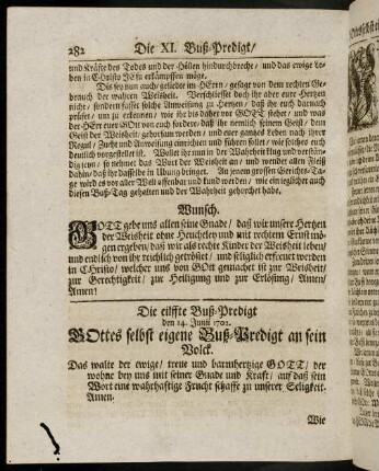 282-313, Die eilffte Buß-Predigt den 14. Junii 1702. Gottes selbst eigene Buß-Predigt an sein Volck