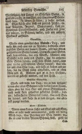 Gefüllte Struckeln. - Vermengte Pastete.