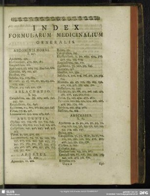 Index Formularum Medicinalium Generalis