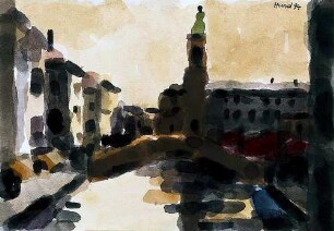 Chioggia, Stadtlandschaft im Gegenlicht