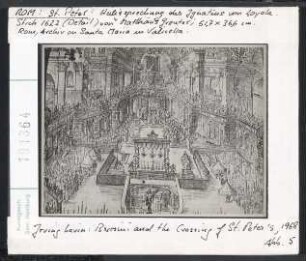Rom, St. Peter: Heiligsprechung des Ignatius von Loyola. Stich von Matthäus Greuter 1622, Detail