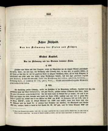 Achter Abschnitt. Von der Krümmung der Linien und Flächen.