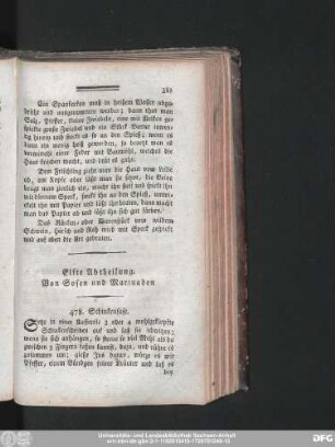 Elfte Abtheilung. Von Sosen und Marinaden.