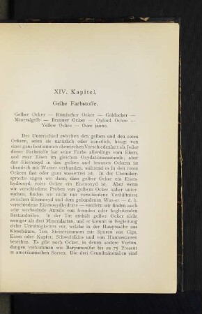 XIV. Kapitel. Gelbe Farbstoffe.